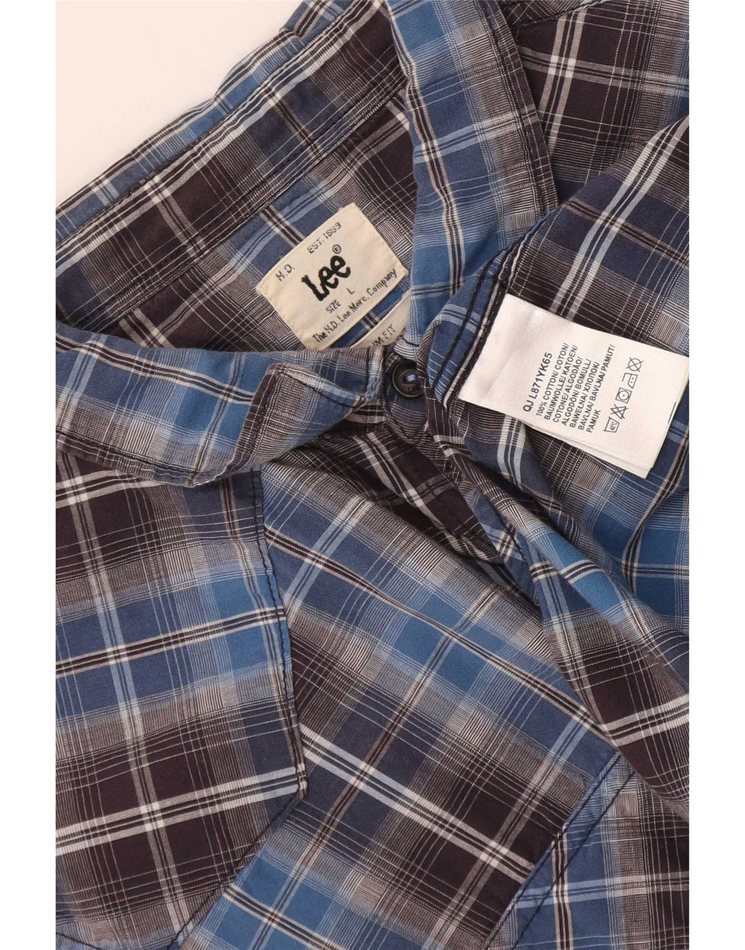 Camicia Lee da uomo slim fit in cotone a quadri blu grandi