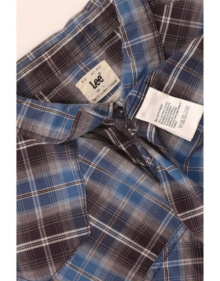 Camicia Lee da uomo slim fit in cotone a quadri blu grandi