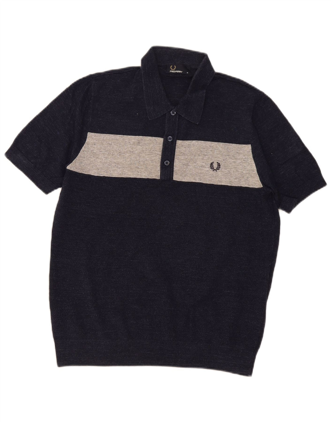 Polo da uomo Fred Perry in cotone color block medio blu navy
