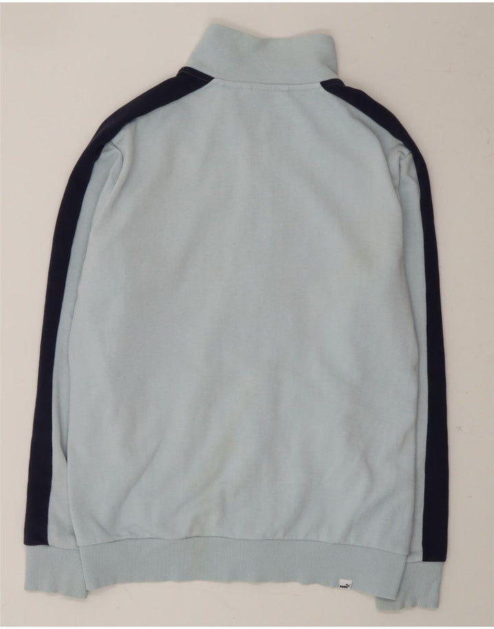 PUMA Mens Graphic Tracksuit Top Jacket Small Blue Colourblock Cotton Vintage Puma and Second-Hand Puma from Messina Hembry 