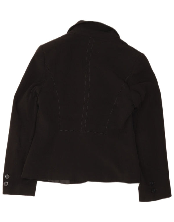 Giacca blazer a 2 bottoni Marks & Spencer da donna UK 10 piccola poliestere nero