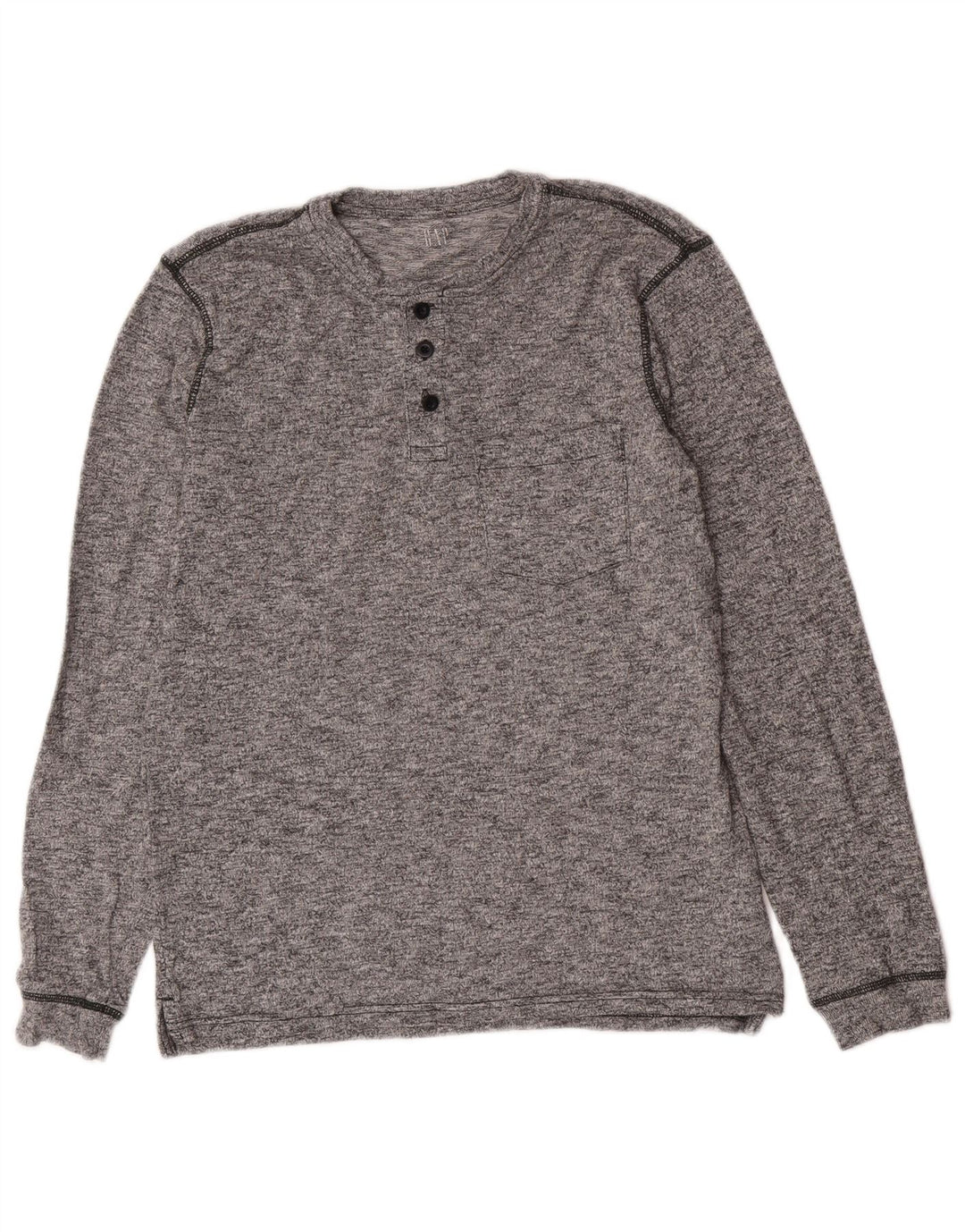 Gap Top da uomo a maniche lunghe in cotone puntinato grigio piccolo