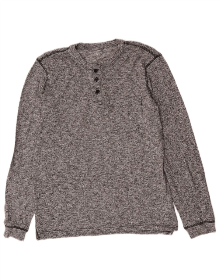 Gap Top da uomo a maniche lunghe in cotone puntinato grigio piccolo