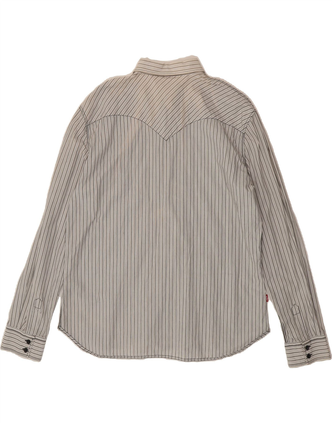 LEVI'S Mens Shirt 2XL Grey Pinstripe Cotton Vintage Levi's and Second-Hand Levi's from Messina Hembry 