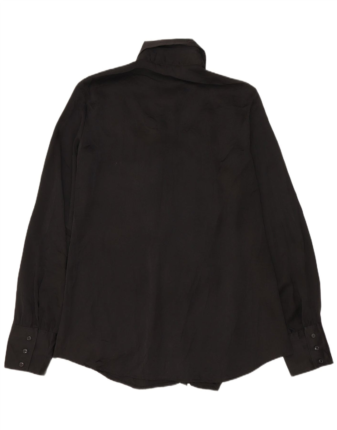 Camicia da donna Benetton con volant sul davanti UK 14 media nera