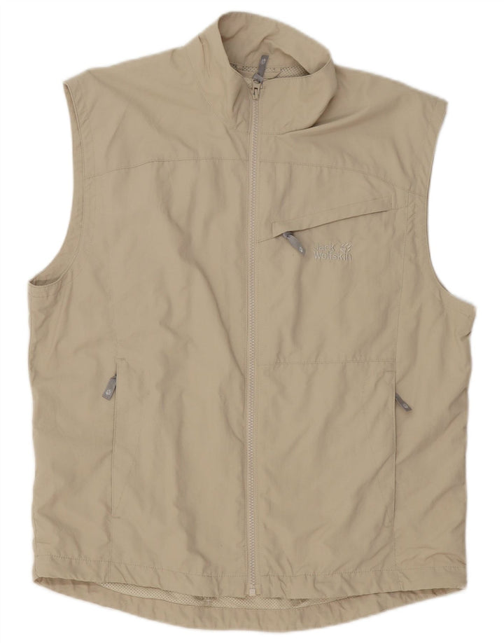 Giacca da ginnastica senza maniche da uomo Jack Wolfskin UK 36/38 Beige medio