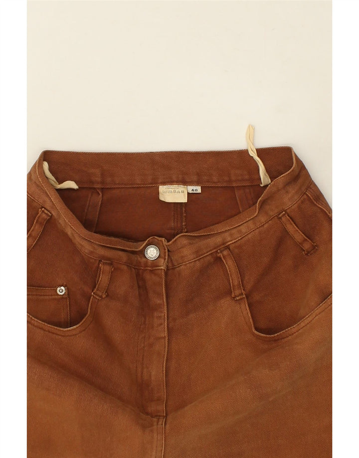 Gonna in denim da donna VINTAGE EU 40 Medio W28 Cotone marrone