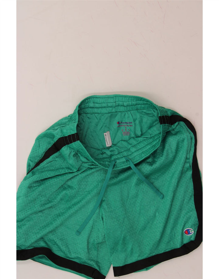 CHAMPION Womens Sport Shorts UK 8 Small Green Colourblock Polyester Vintage Champion and Second-Hand Champion from Messina Hembry 