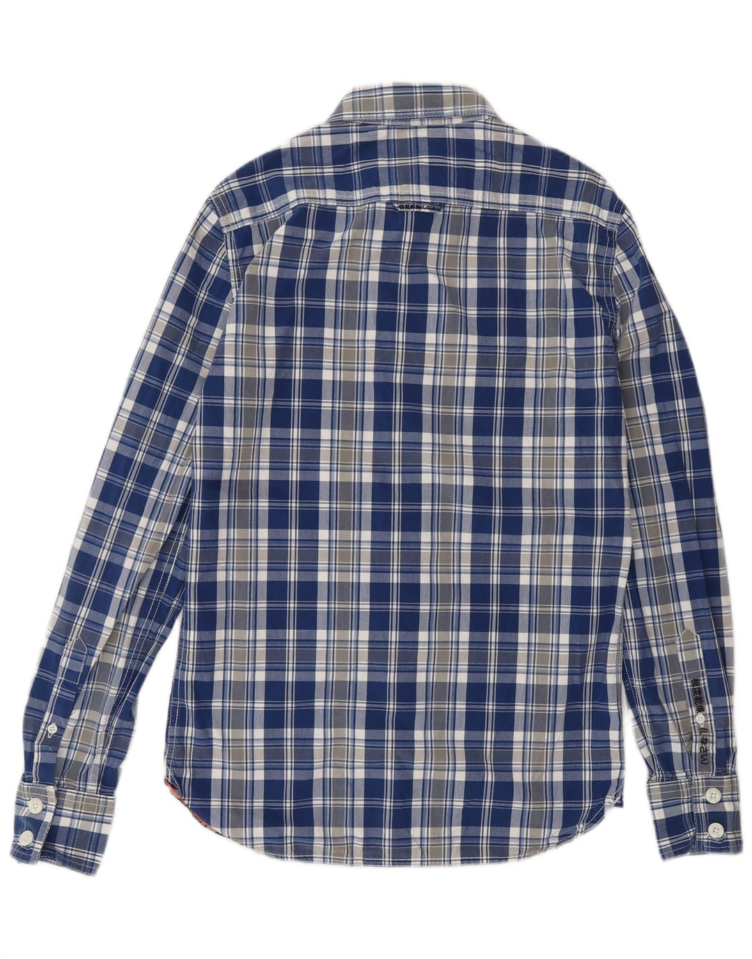 Camicia da uomo SUPERDRY in cotone a quadri piccoli blu