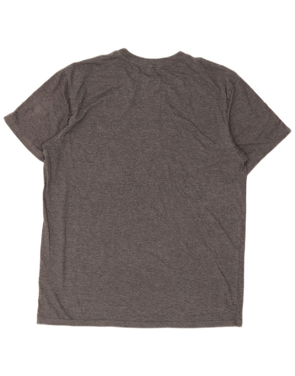 T-shirt grafica da golf da uomo Adidas Top grande in cotone grigio