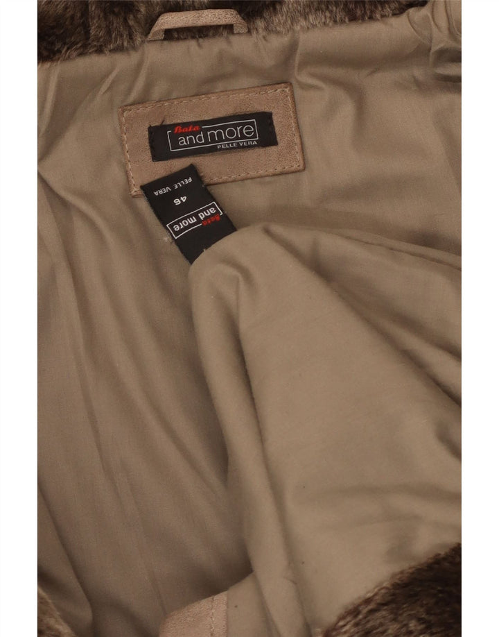 Giacca da donna in pelle scamosciata con cappuccio Bata and More IT 46 Large in pelle beige