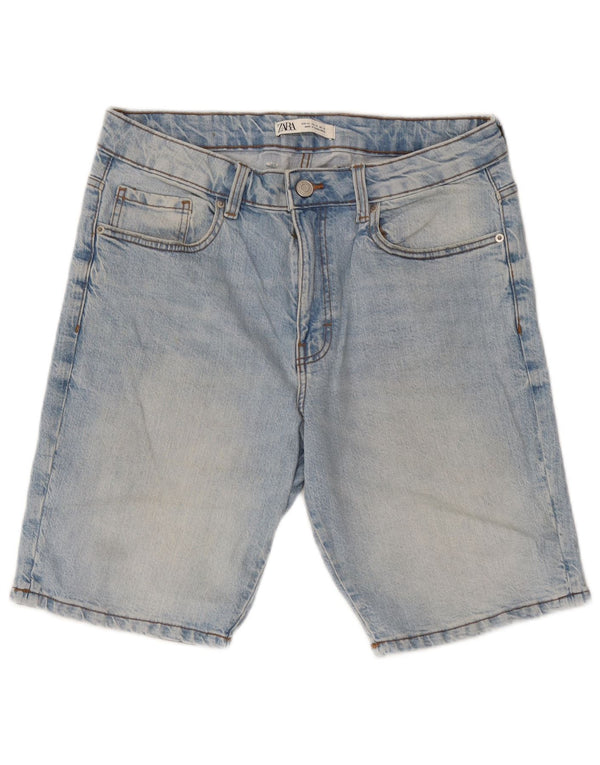 Pantaloncini di jeans da uomo Zara EU 42 Large W32 cotone blu