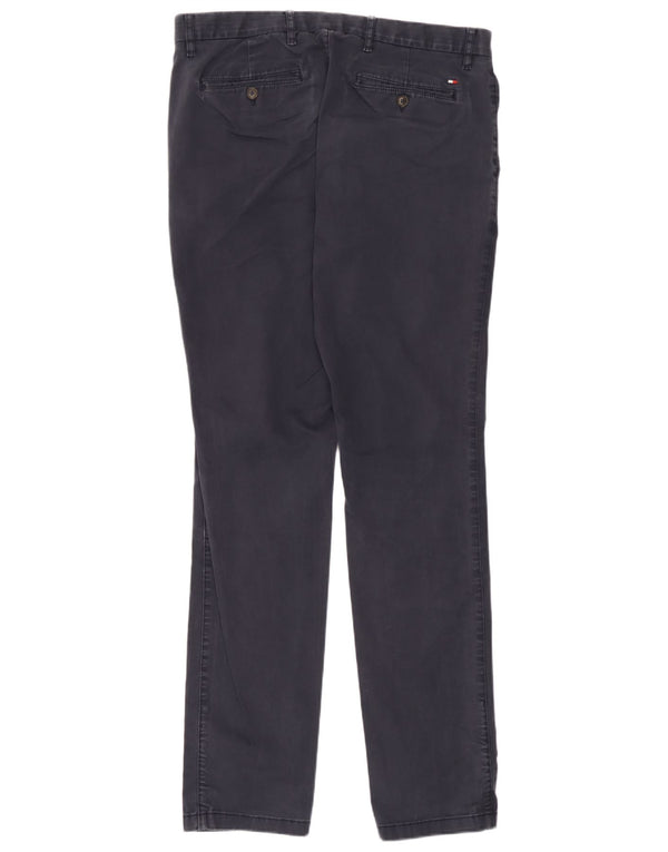 Pantaloni chino slim da uomo Tommy Hilfiger W31 L34 cotone blu navy