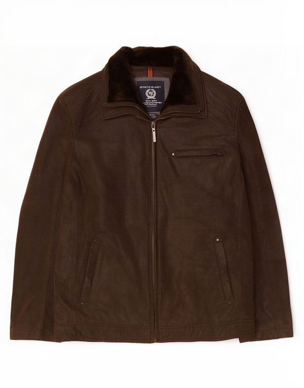 Giacca in pelle da uomo State of Art UK 44 2XL Marrone