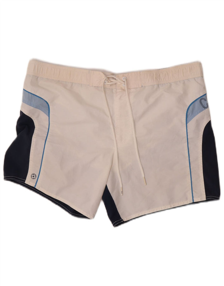 Pantaloncini da bagno grafici da uomo Colmar IT 50 Large White Colourblock in poliammide