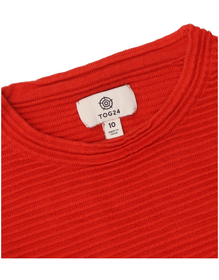 Tog 24 Maglione maglione girocollo da donna UK 10 piccolo rosso