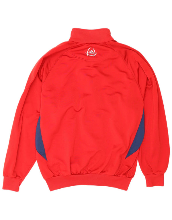 Giacca da tuta da ragazzo Adidas 13-14 anni in poliestere color block rosso