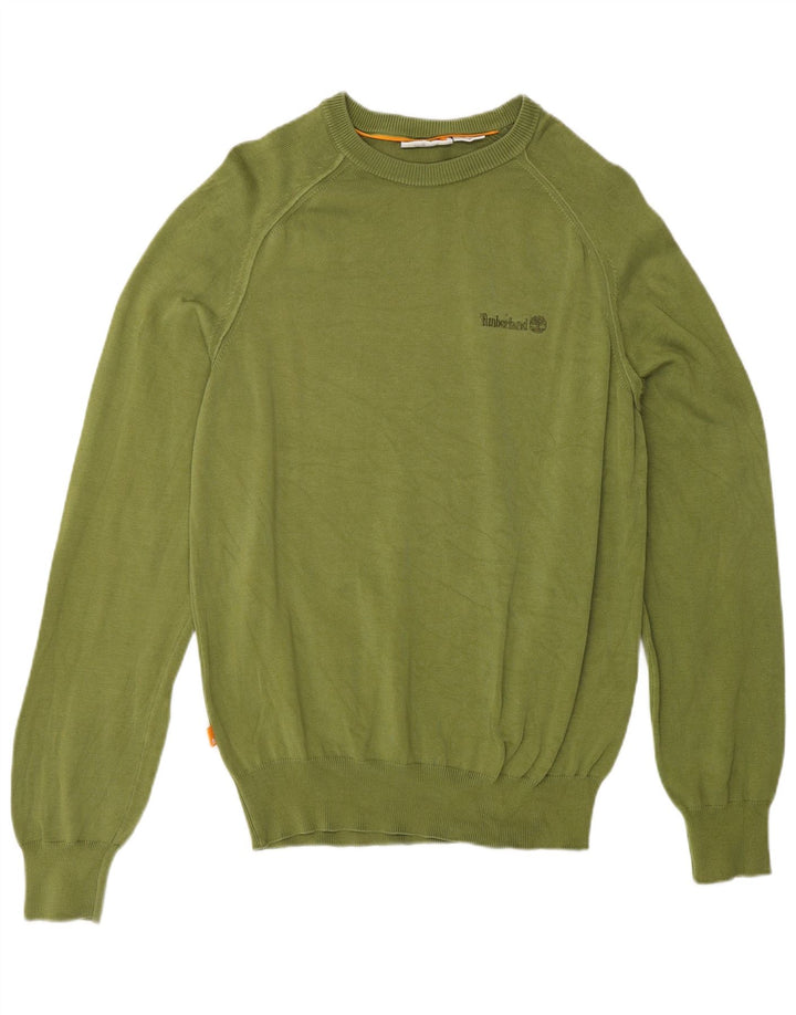 Maglione maglione girocollo da uomo Timberland in cotone kaki medio