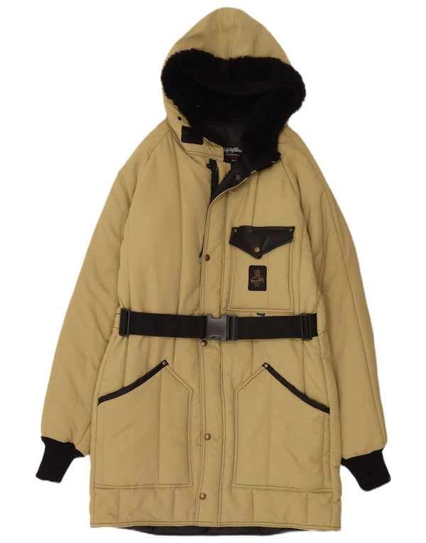 Cappotto imbottito con cappuccio da donna Refrigiwear UK 18 XL nylon giallo