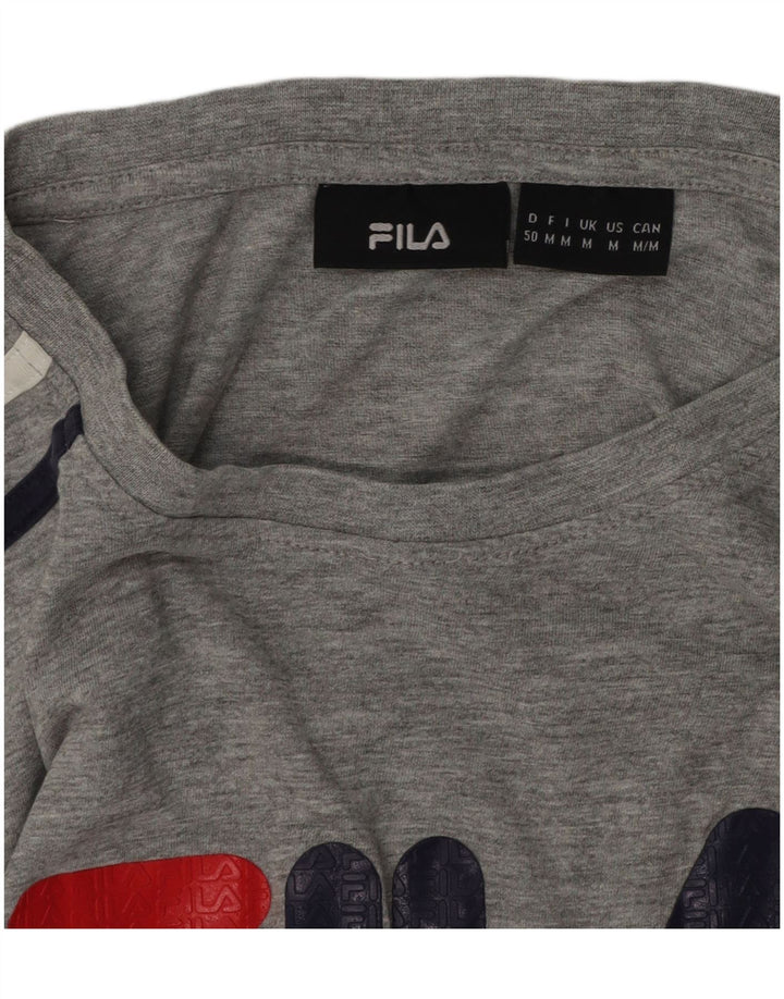 T-shirt grafica da uomo FILA Top in cotone screziato grigio medio