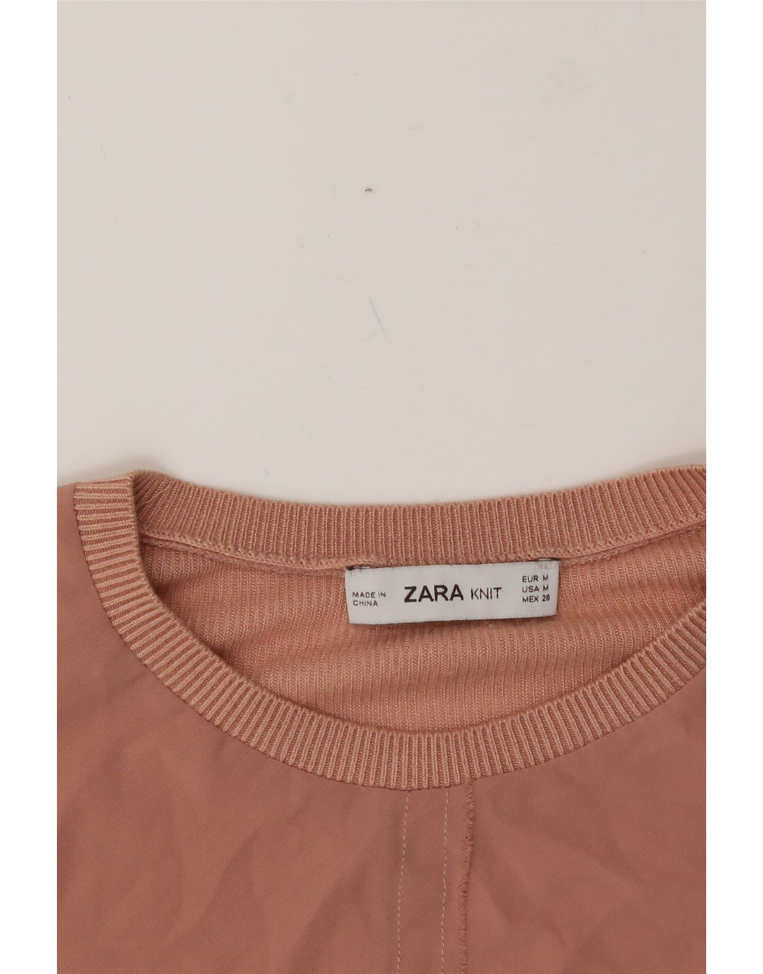 ZARA Womens Crew Neck Jumper Sweater UK 12 Medium Pink Vintage Zara and Second-Hand Zara from Messina Hembry 