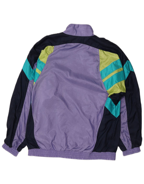 Giacca da tuta da uomo Adidas UK 42/44 Large Viola Colourblock Nylon