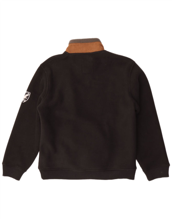 Atlas For Men Giacca in pile da uomo grande in poliestere color block nero