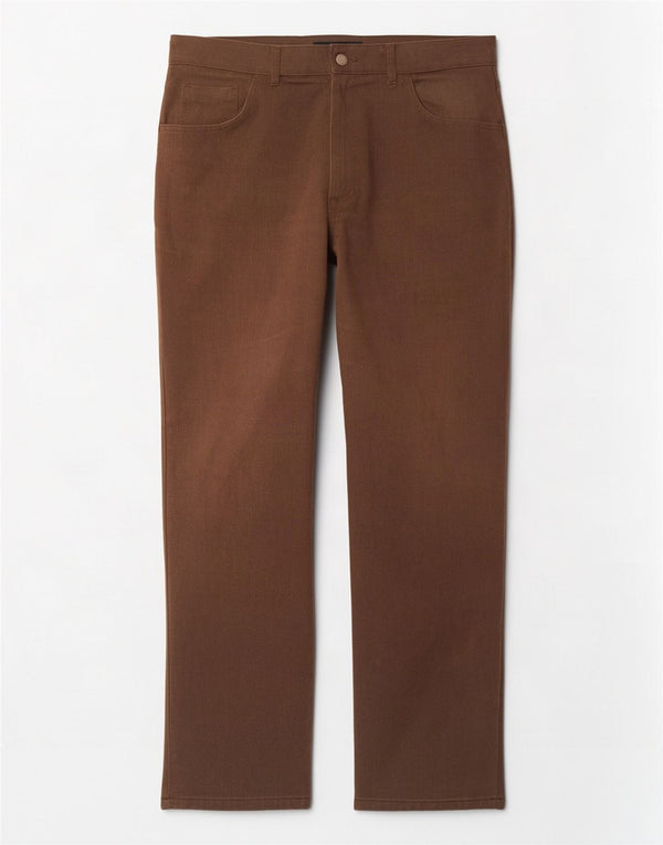 Pantaloni casual dritti da uomo Zara EU 46 XL W36 L31 Marrone a spina di pesce
