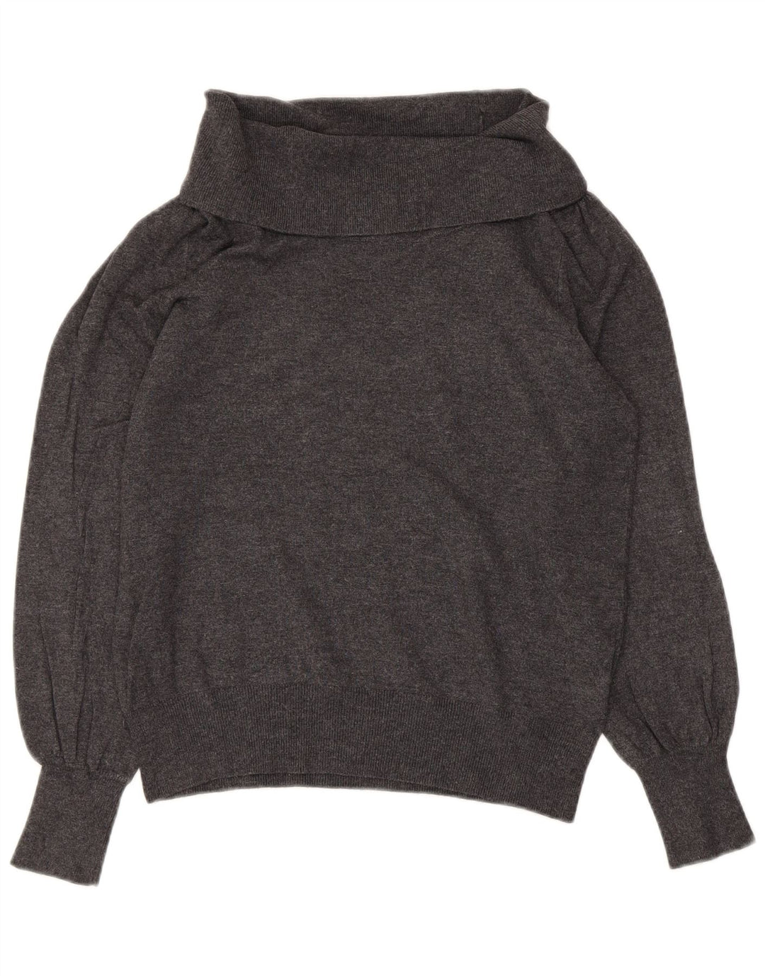 Maglione maglione a collo alto da donna Marks & Spencer UK 12 Viscosa grigio medio