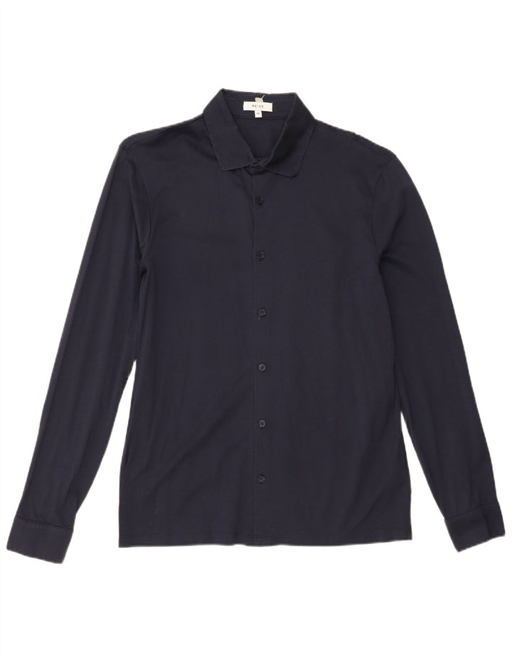 Camicia da uomo Reiss in cotone blu navy medio