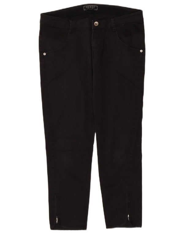 Pantaloni cropped da donna Guess W30 L25 cotone nero
