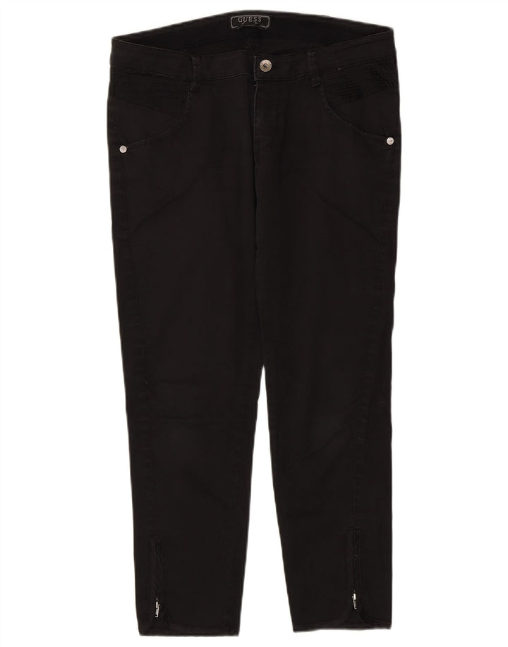 Pantaloni cropped da donna Guess W30 L25 cotone nero