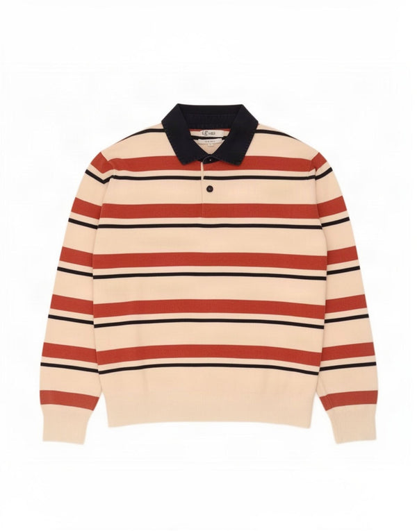 Marks & Spencer Maglione da uomo con collo alto a righe grandi bianco sporco