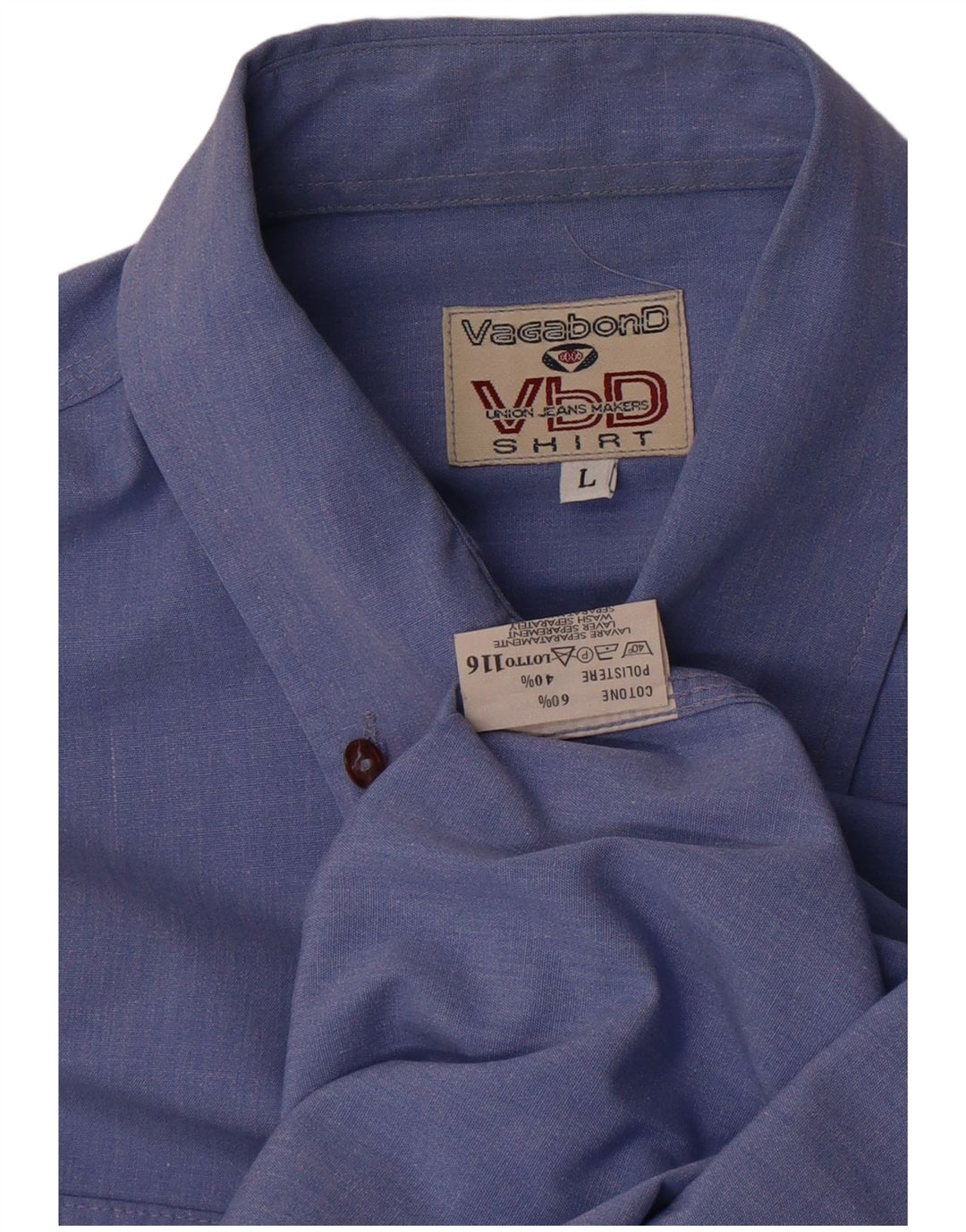 Camicia da uomo Vagabond Large in cotone blu