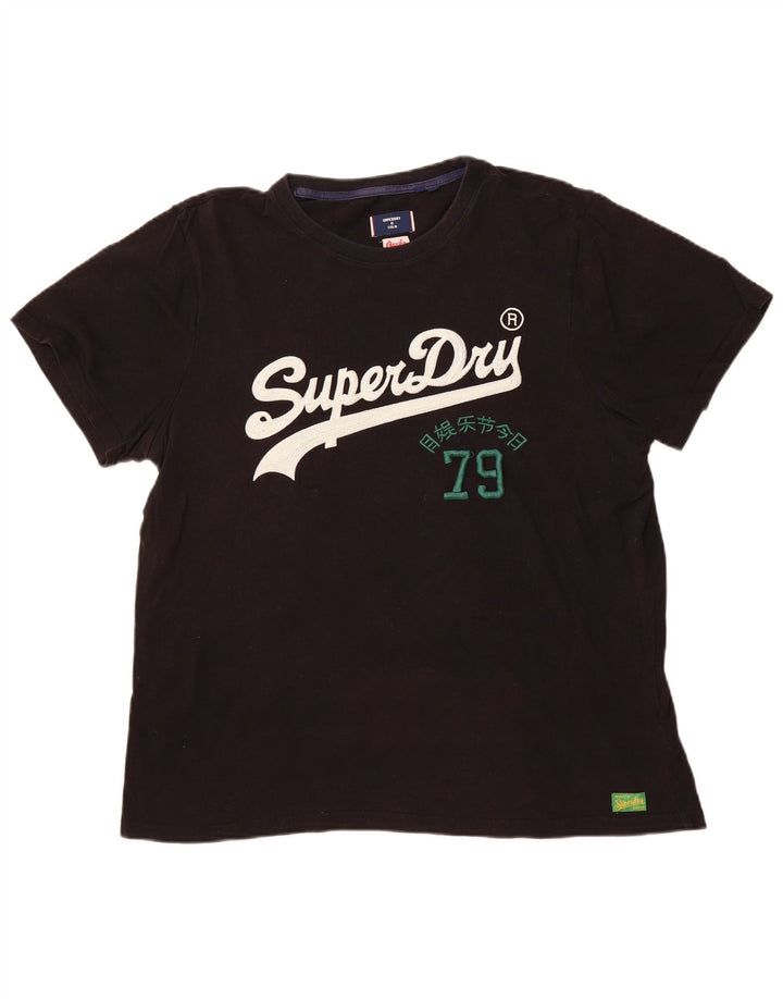 T-shirt grafica da uomo SUPERDRY Top 2XL cotone nero
