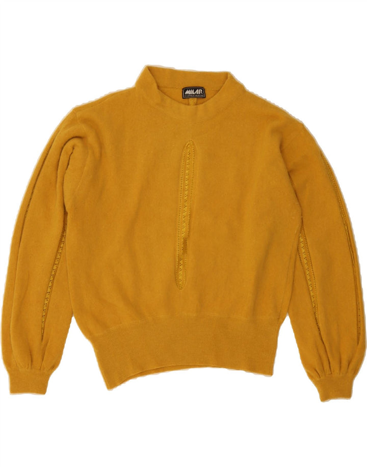 MILAR Womens Turtle Neck Jumper Sweater IT 48 XL Yellow Angora Vintage MILAR and Second-Hand MILAR from Messina Hembry 