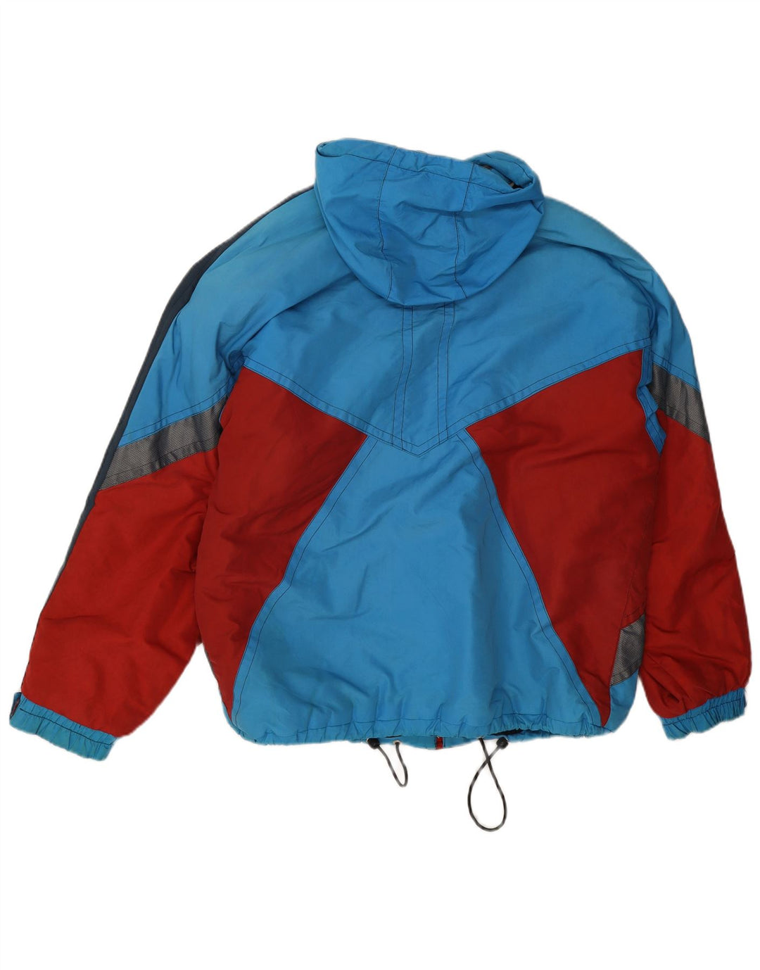 Giacca da sci vintage da uomo con cappuccio UK 38 Poliammide color block blu medio