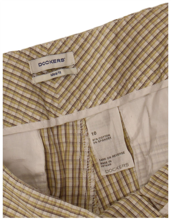 Pantaloncini chino da donna Ideal Fit Dockers US 10 Large W32 cotone a quadri verdi