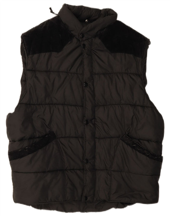 Gilet imbottito con grafica da uomo Casucci UK 38 medio nero in poliammide