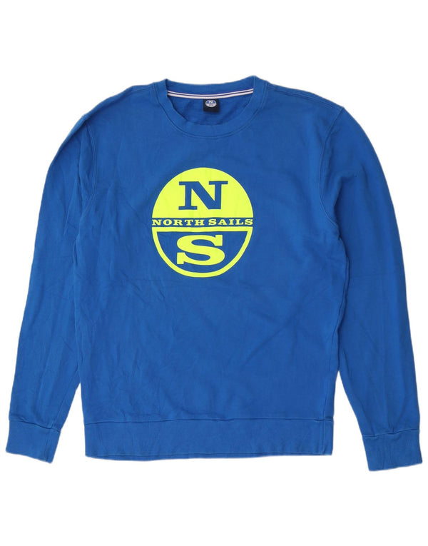 Felpa grafica da uomo North Sails Maglione grande in cotone blu