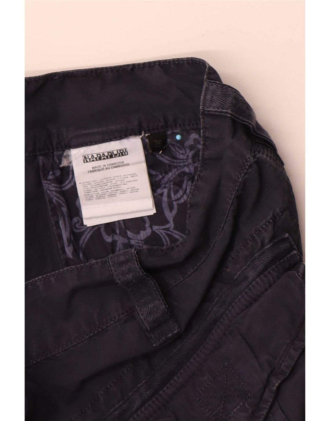 Pantaloncini cargo da uomo Napapijri W36 grandi in cotone blu navy