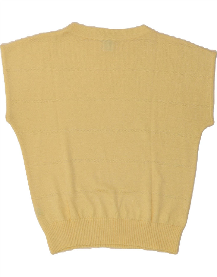 VINTAGE Womens Vest Tank Top UK 16 Large Yellow Polyacrylic Vintage Vintage and Second-Hand Vintage from Messina Hembry 