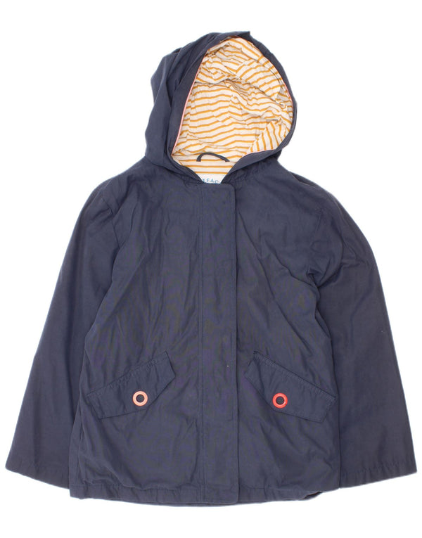 Giacca antipioggia con cappuccio per ragazze Fat Face 7-8 anni in poliestere blu navy