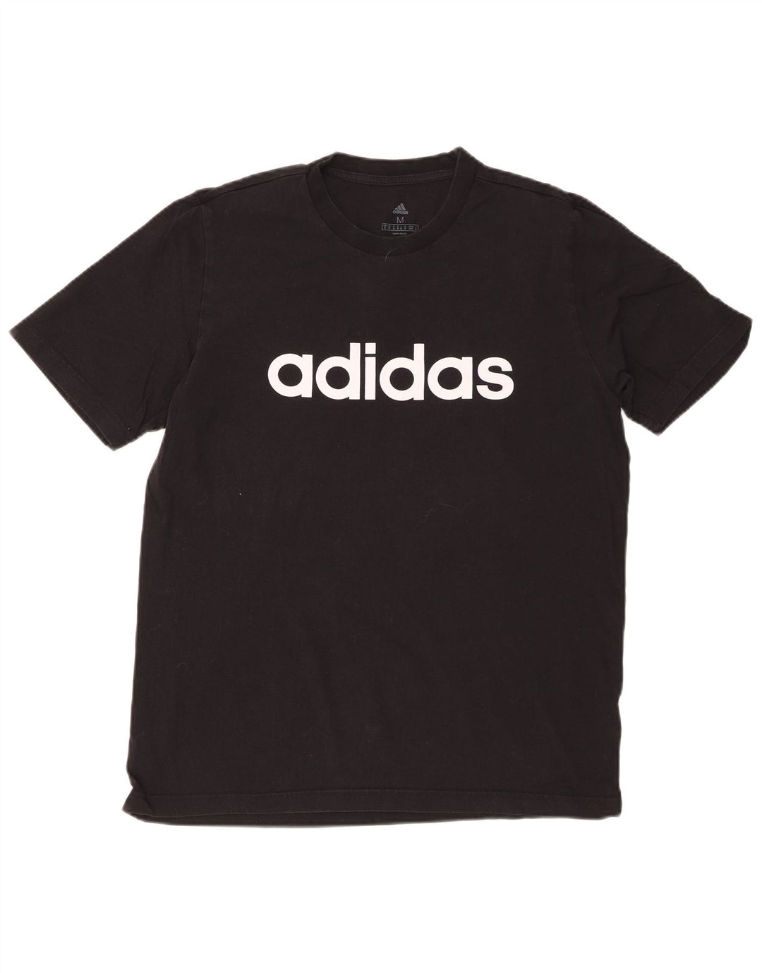 ADIDAS Mens Graphic T-Shirt Top Medium Black Cotton