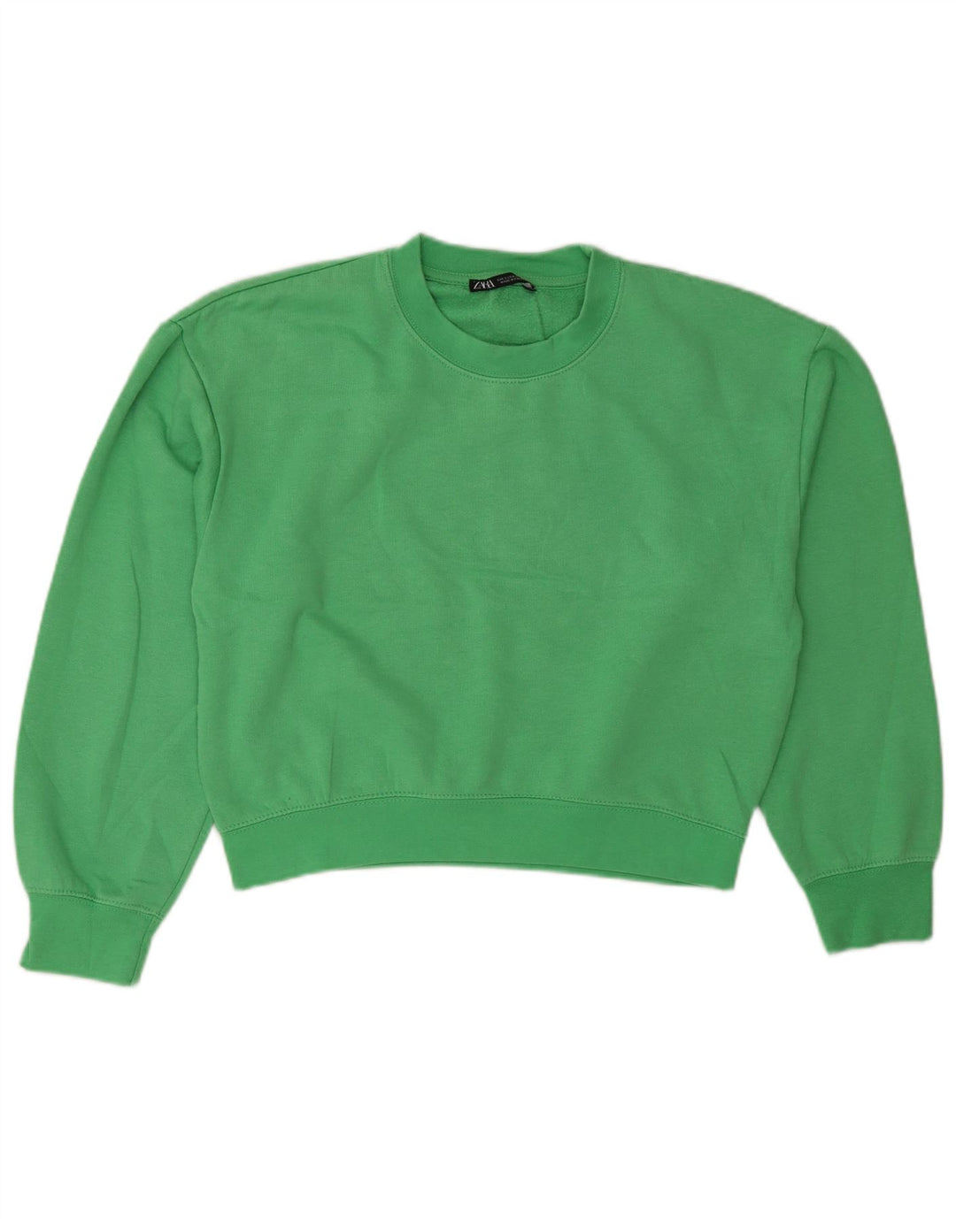 Felpa corta oversize da donna Zara, maglione, UK 10, piccola, verde, in poliestere