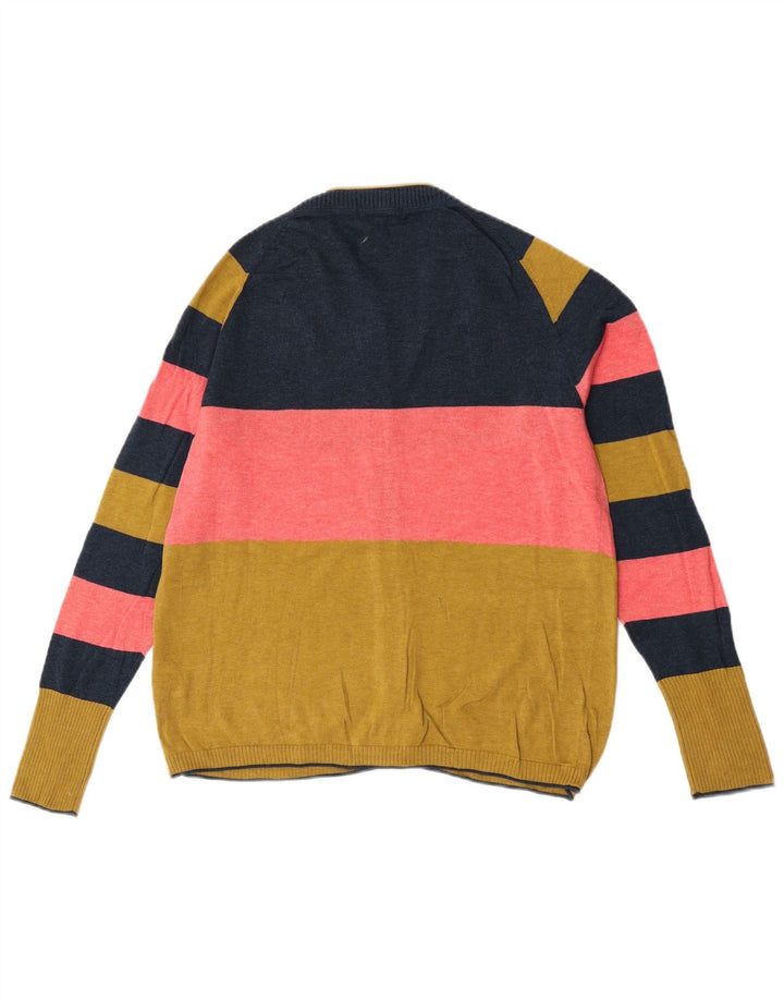 Maglione cardigan da donna White Stuff UK 14 Grande blocco di colori multicolore