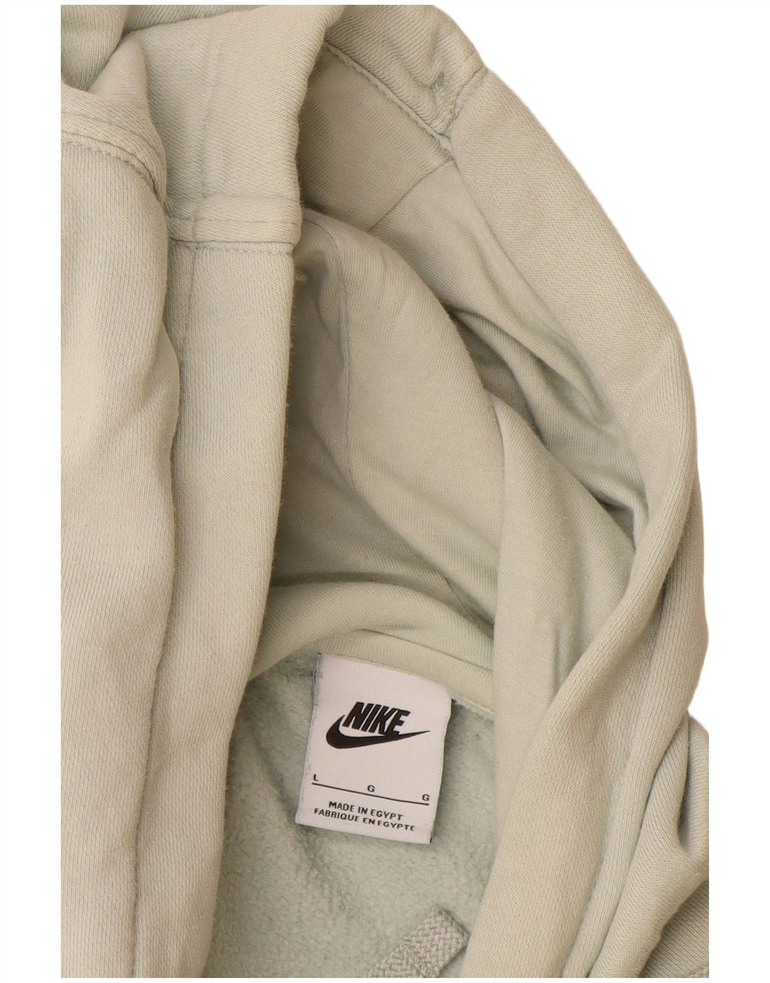 Felpa con cappuccio da uomo Nike Large in cotone bianco sporco
