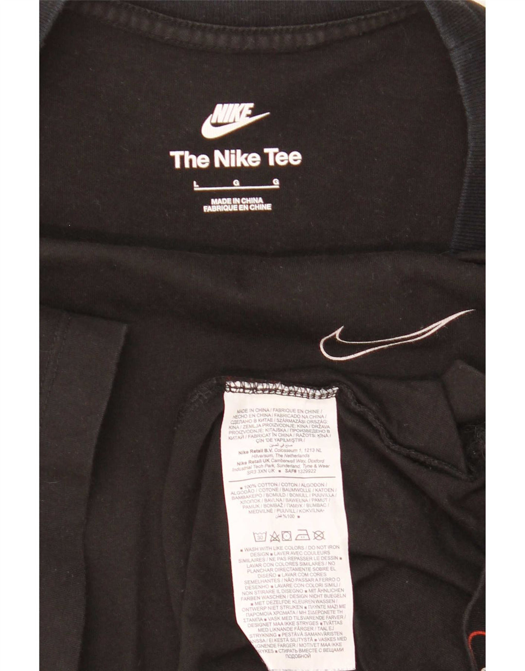 T-shirt grafica da uomo Nike Top grande in cotone nero