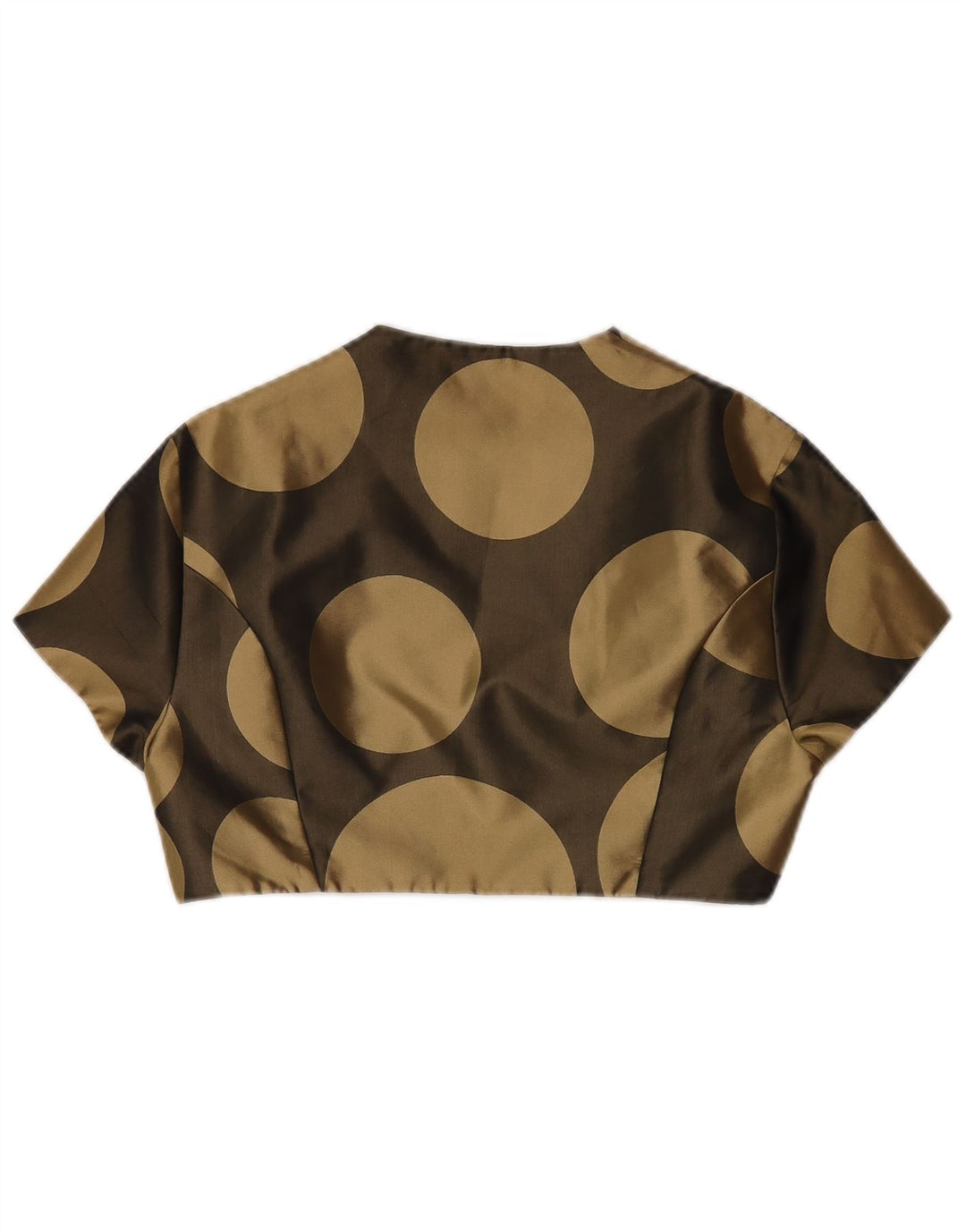 Top Bolero a maniche corte da donna Debut UK 14 Poliestere geometrico kaki medio
