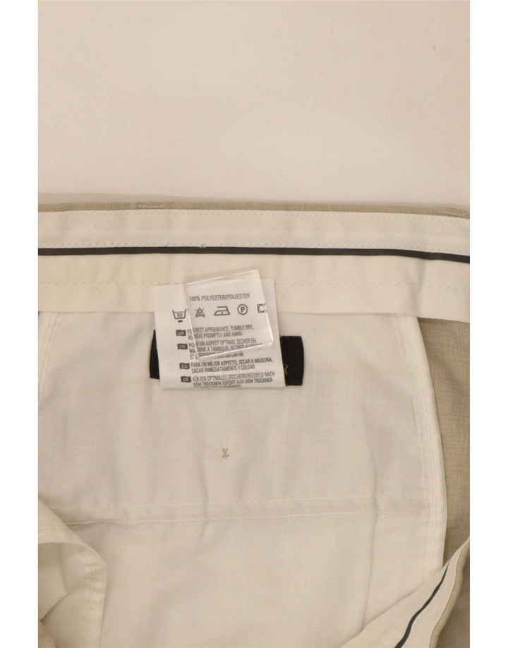 Pantaloni chino dritti da uomo Marks & Spencer W38 L27 poliestere beige